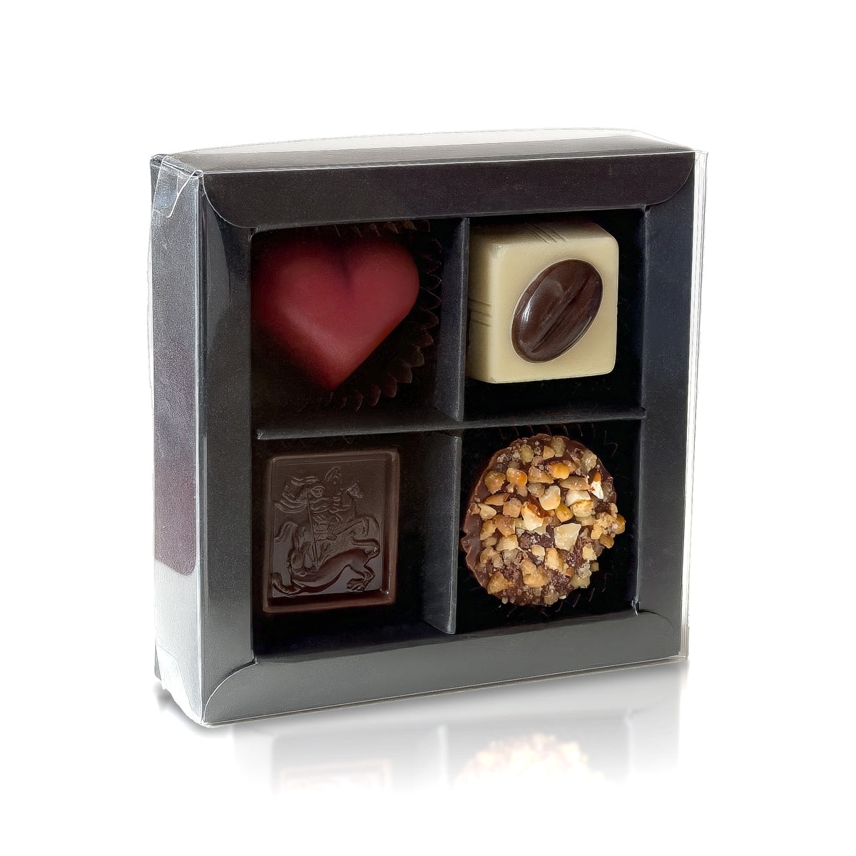 Luxe bonbon cadeau venster - 4 stuks