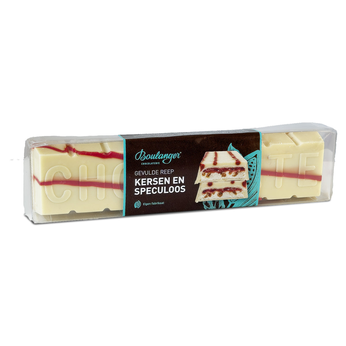 Reep "Chocolate" - Wit Slagroomvulling & kersen speculooskruimels
