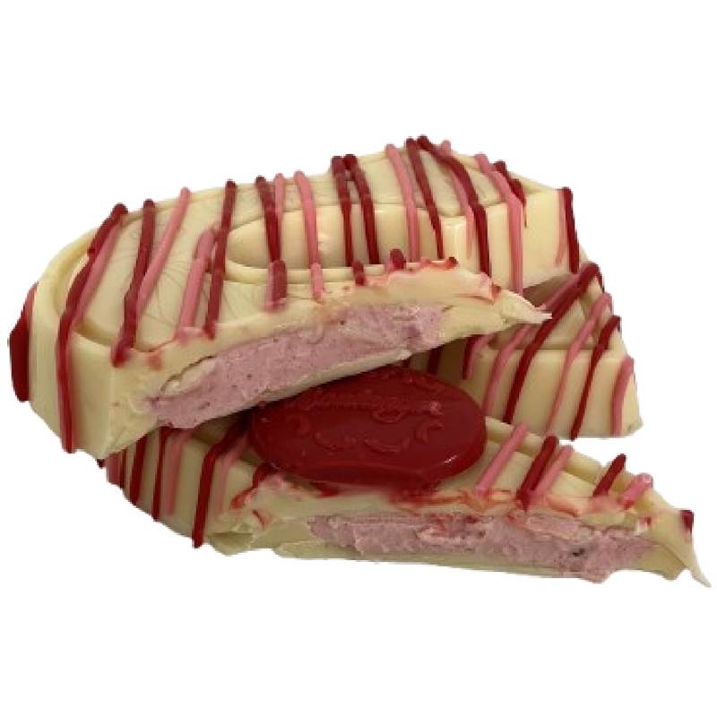 Gevulde letter - Wit met slagroomvulling yoghurt- framboos