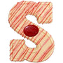 Gevulde letter - Wit met slagroomvulling yoghurt- framboos
