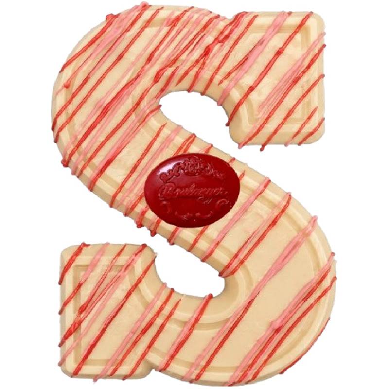 Gevulde letter - Wit met slagroomvulling yoghurt- framboos