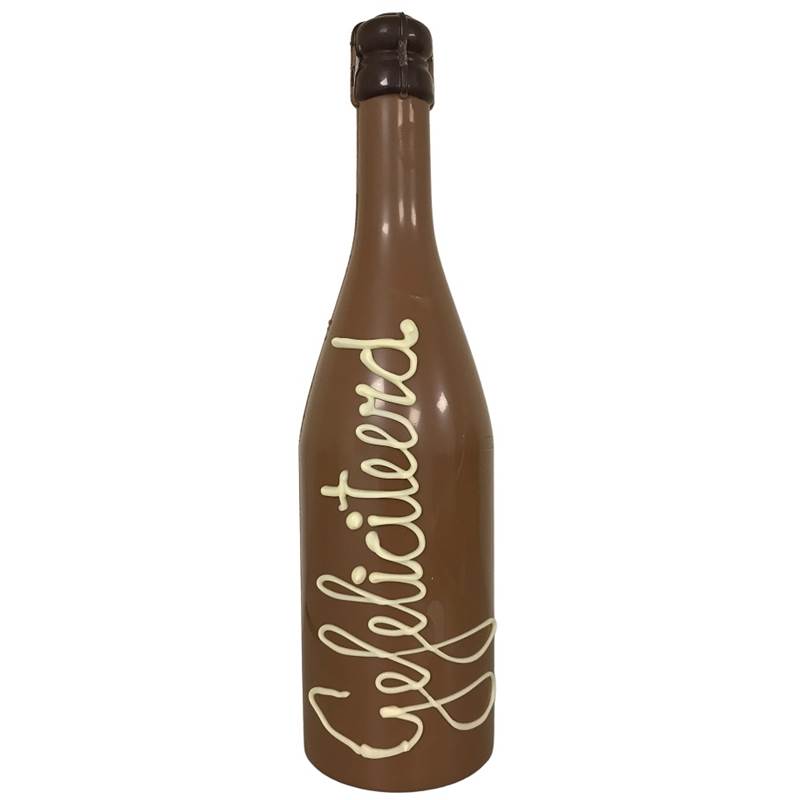Champagne fles - "Gefeliciteerd"