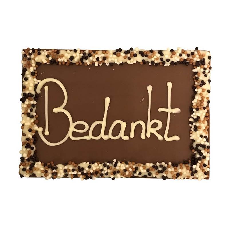 Tablet met tekst - "Bedankt"