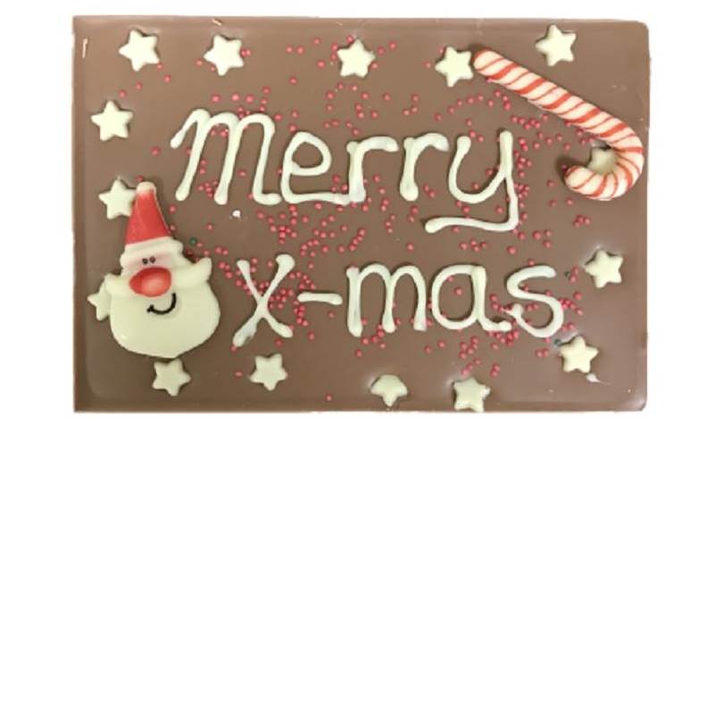 Tablet met tekst - "Merry x-mas'"