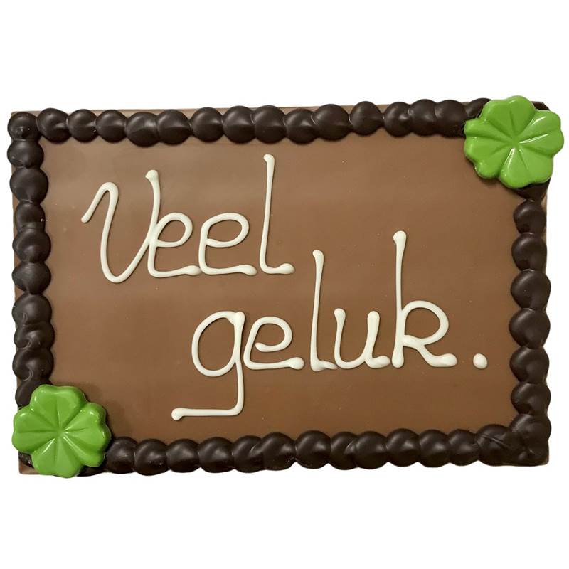 Tablet met tekst - "Veel geluk"